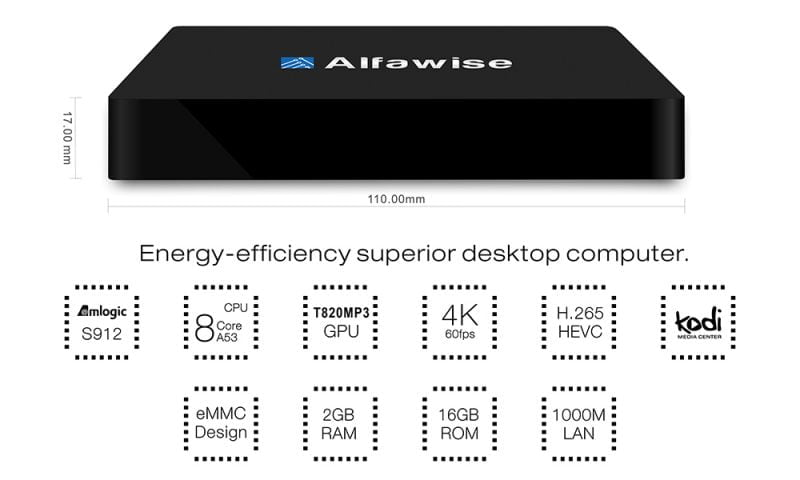 Alfawise S92 TV Box Hadware Specs