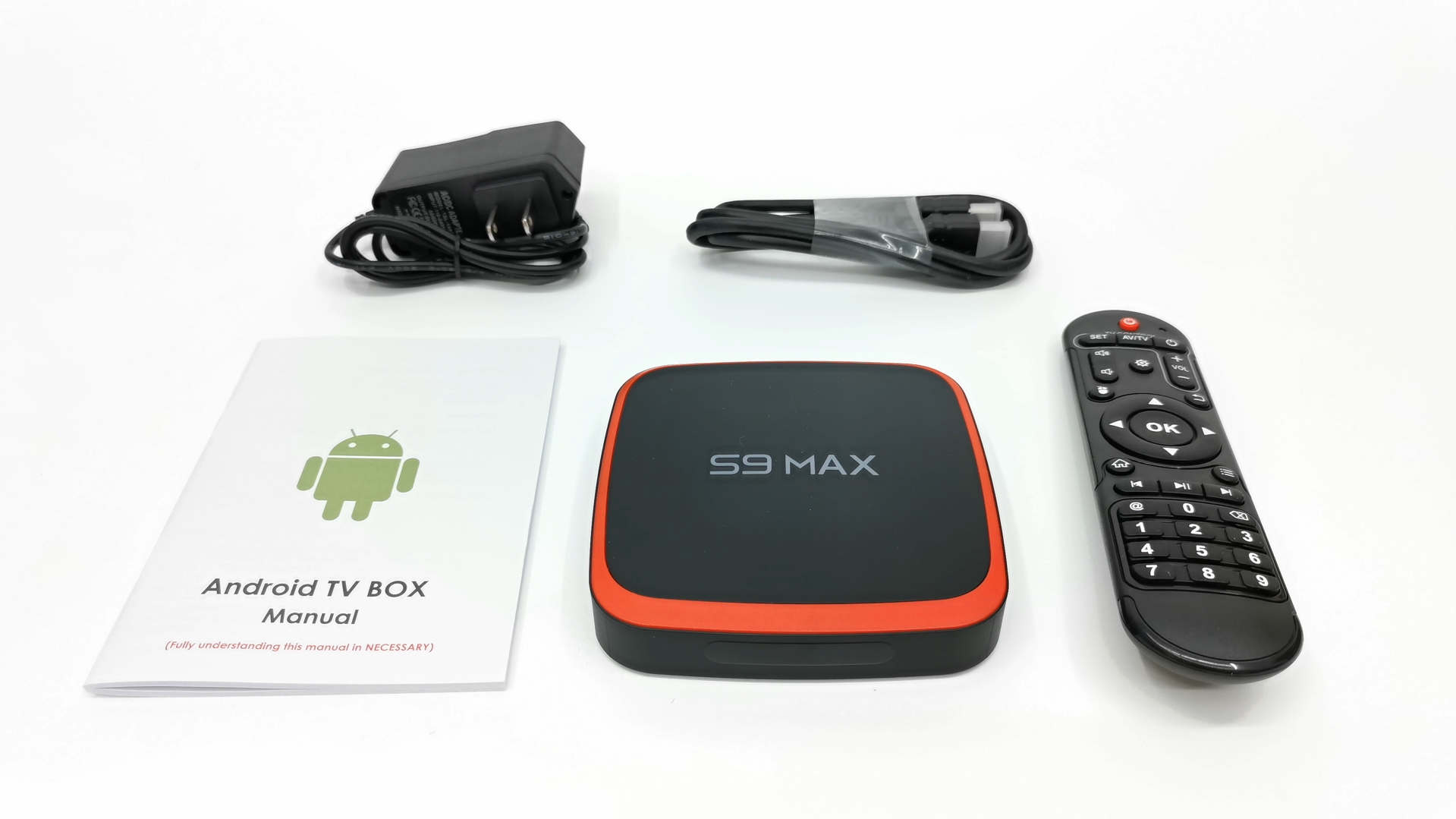 S9 Max TV Box in the box