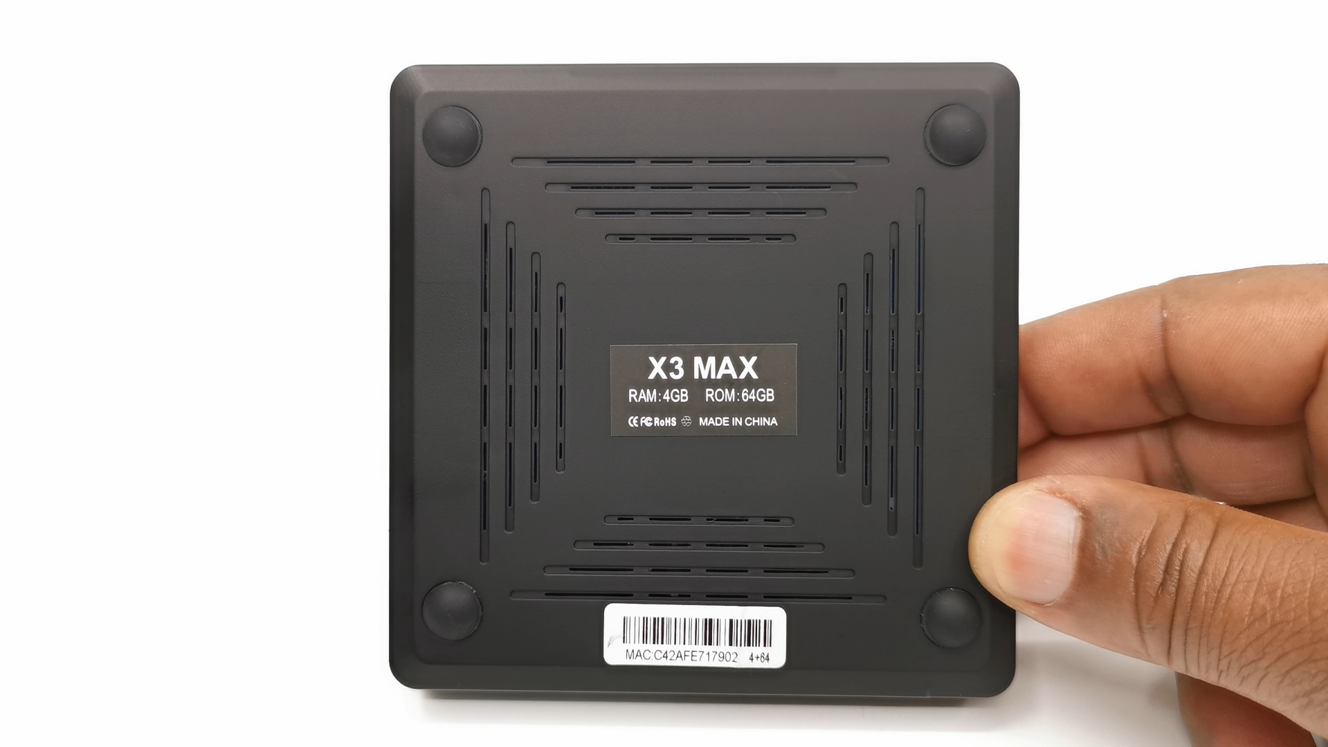 X3 Max TV box base view