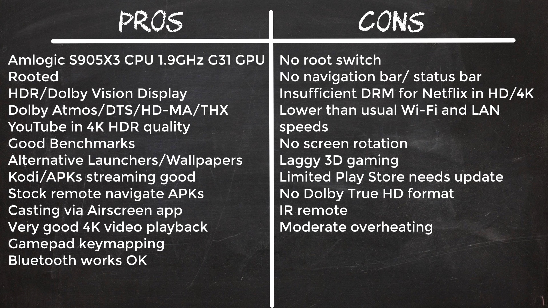 X3 Max TV box pros and cons