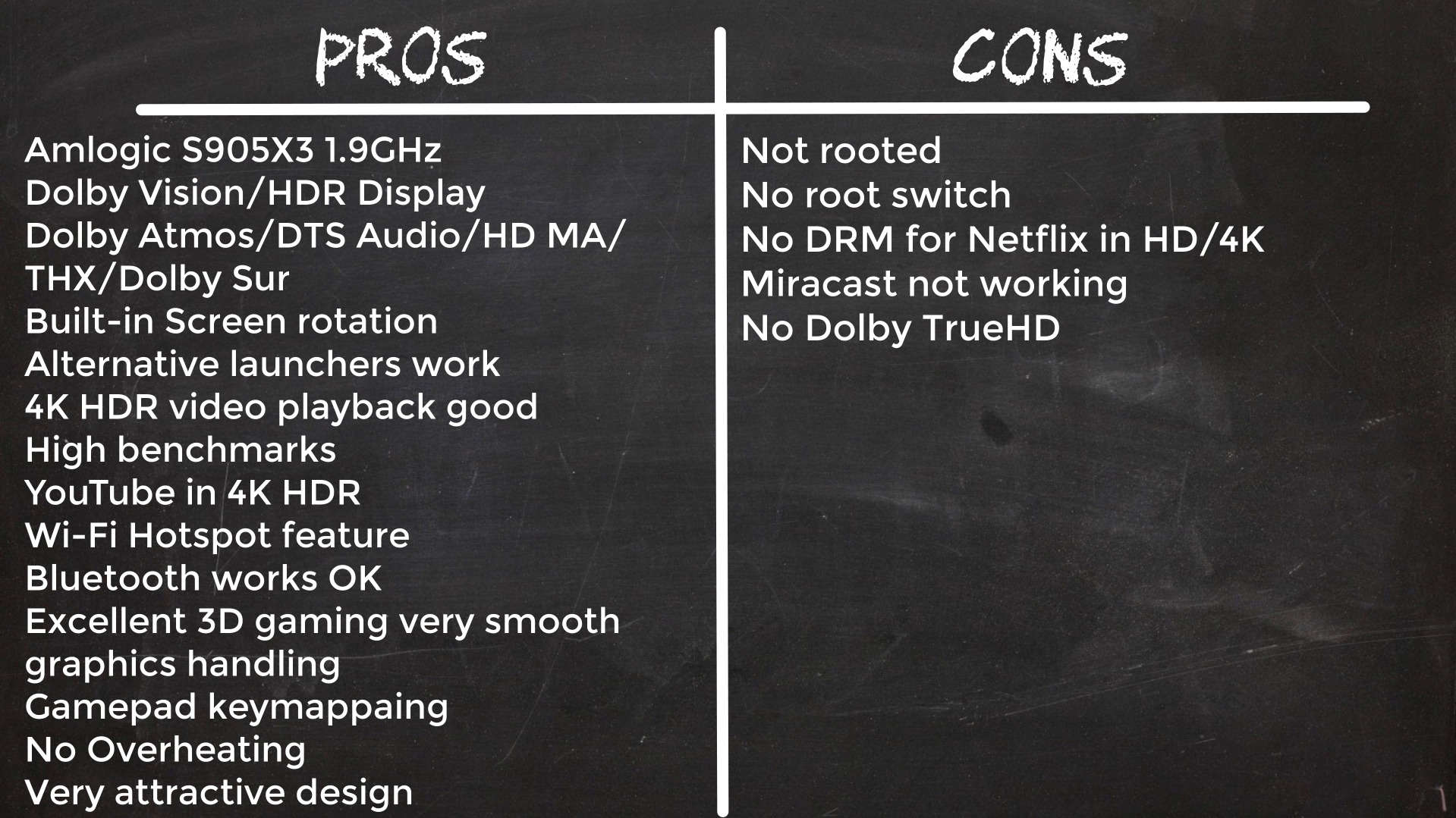 MXQ G9X3 Pros and cons