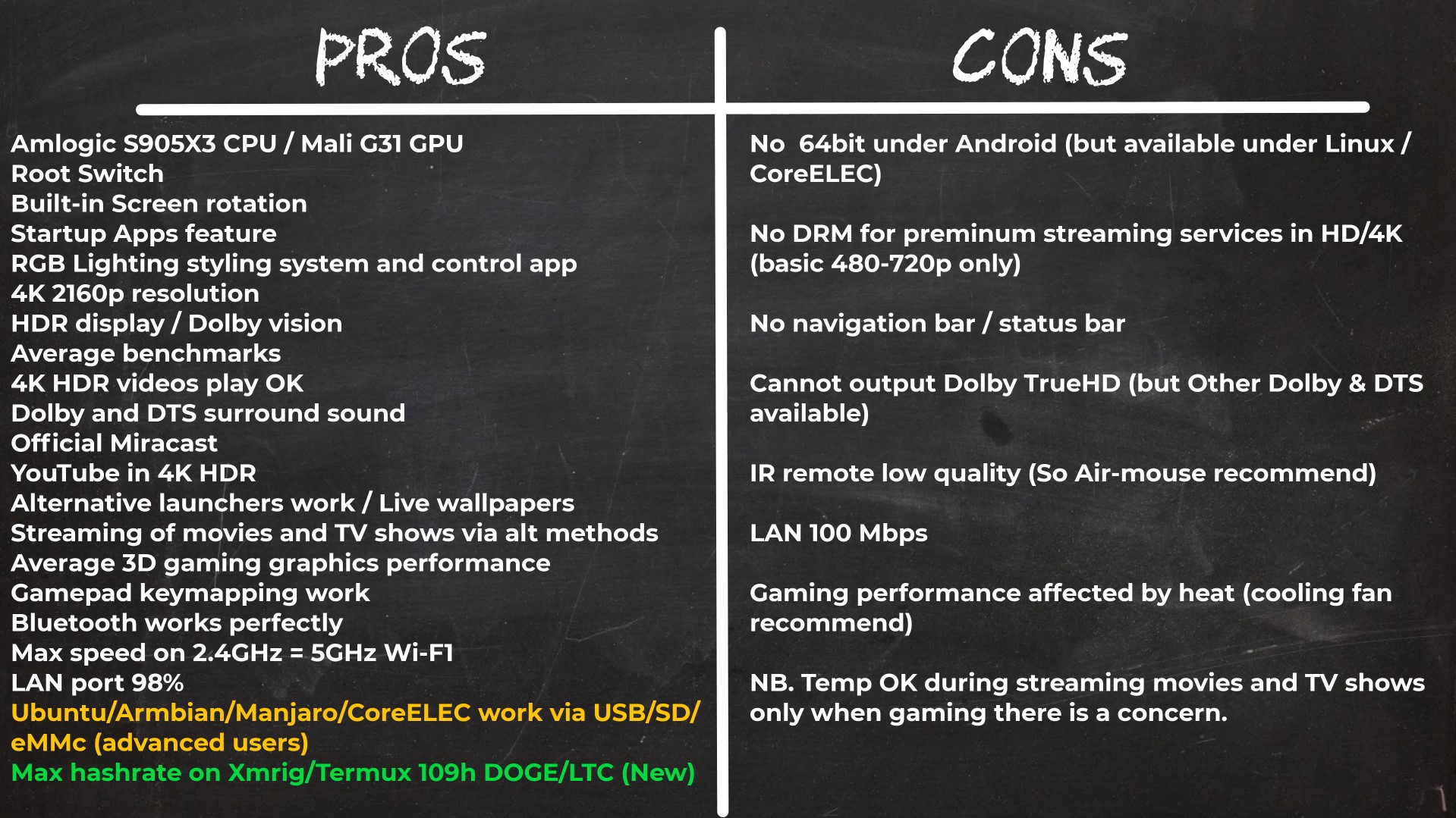 X3 Pro TV Box pros and cons