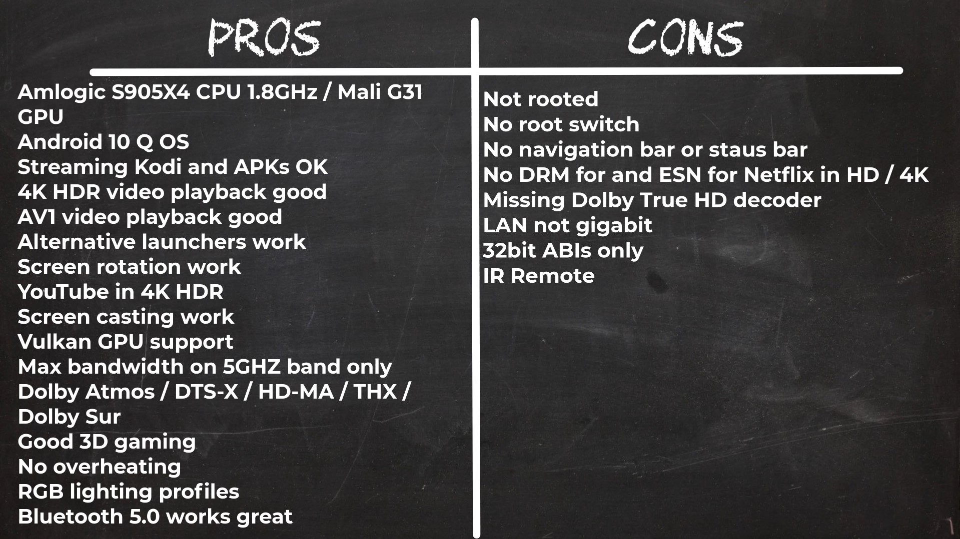X4 Pro TV Box pros and cons