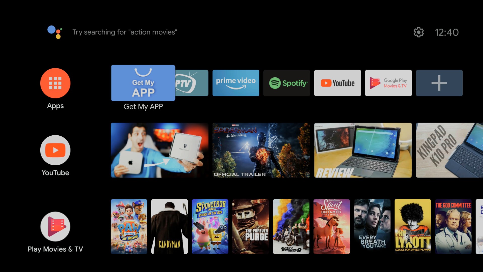 Mecool KM7 Android TV OS launcher