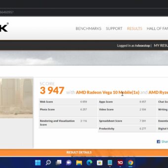 KAMURI AM02 Ryzen Mini PC Mark 10 benchmark