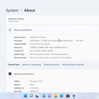 KAMURI AM02 Ryzen Mini PC basic system information