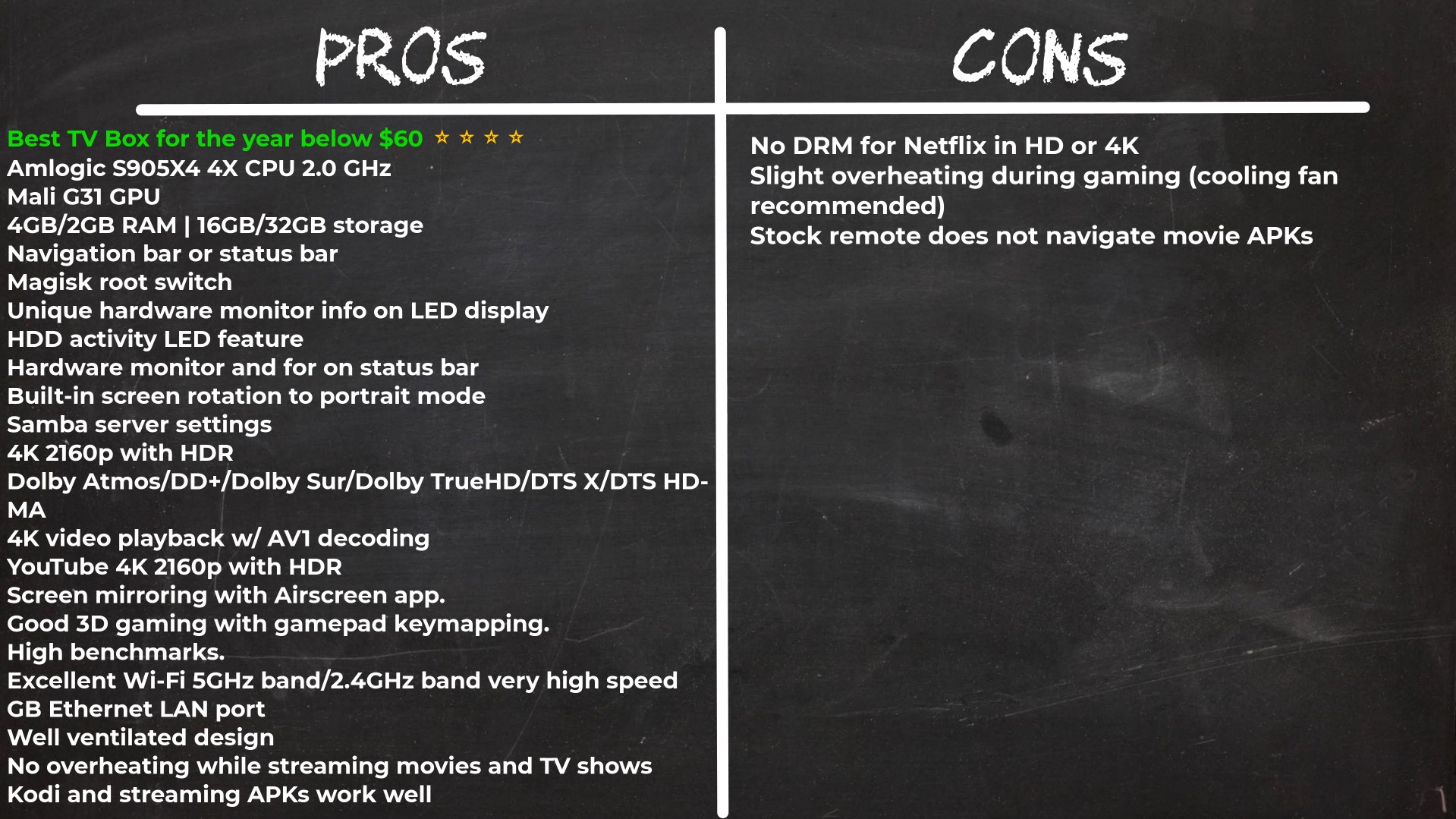 TOX3 TV Box pros and cons