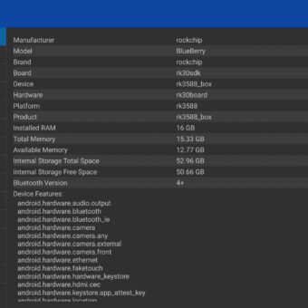 Mekotronics R58 system info
