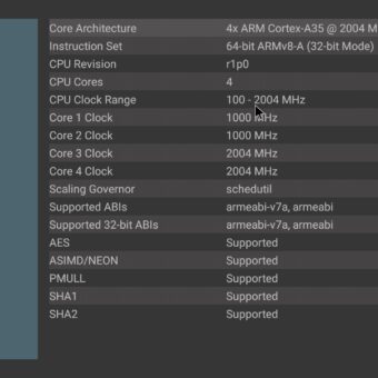 Mecool KM7 Plus CPU info