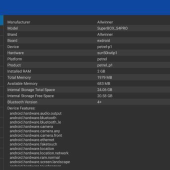 SuperBox S4 Pro System info