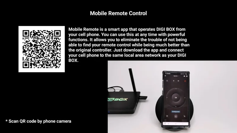 DigiBox D3 Plus mobile remote control