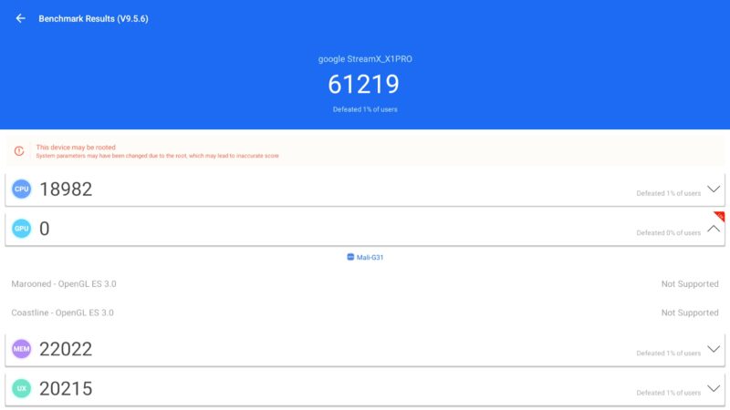 StreamX X1 Pro Antutu benchmark StreamX X1 Pro Antutu benchmark