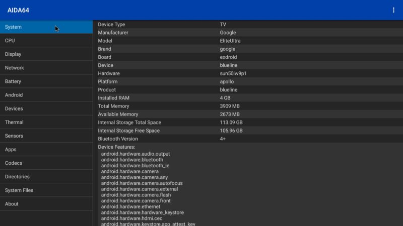 Superbox Elite Ultra system info
