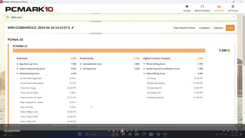 SZBOX S1 PCMark 10 benchmark