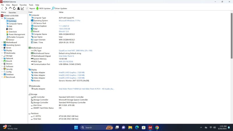 SZBOX S1 system and hardware info