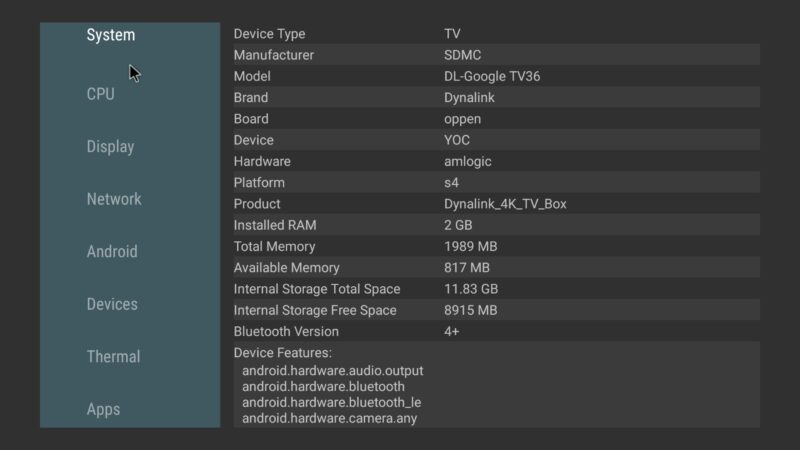 Dynalink GT36 System Info