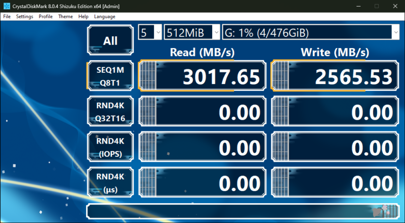 Garugear Rayson PCIE 4.0 NVME SSD results Garugear Rayson PCIE 4.0 NVME SSD results