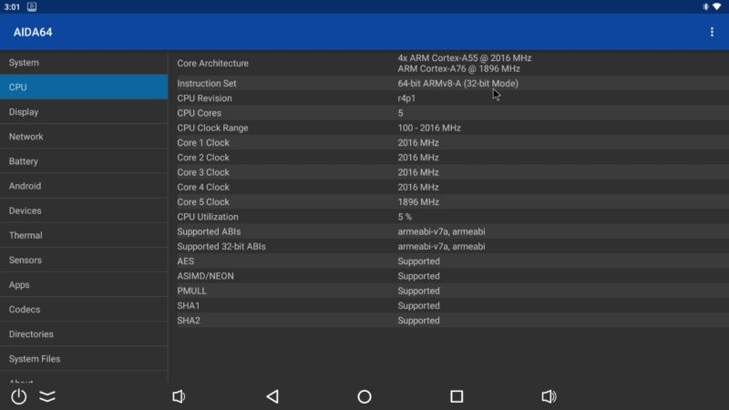 Ugoos SK1 CPU info