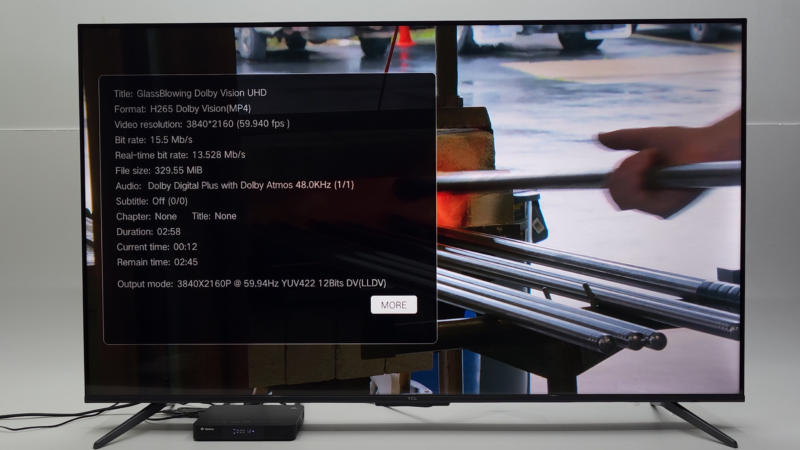 Zidoo Z9X 8K Dolby Vision overlay info