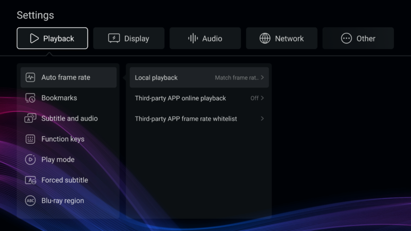 Zidoo Z9X 8K ZIUI settings