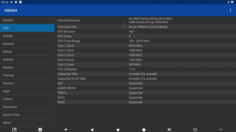 MINIX U8K ULTRA CPU info