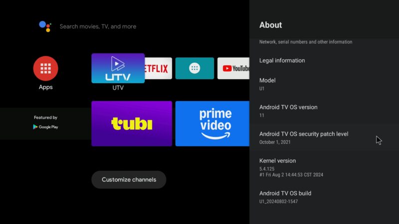 UtrixboxU1 TV Box launcher