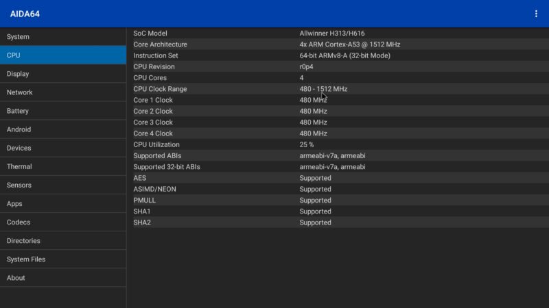 Magabox Elite X2 CPU info
