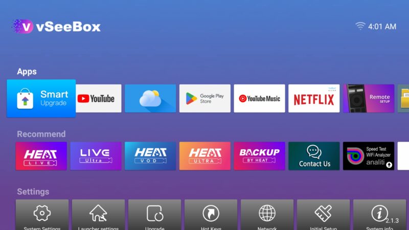 vSeeBox V3 Plus launcher