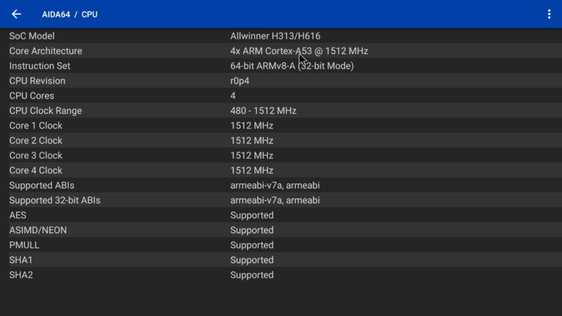 vSeeBox V5 Pro CPU info vSeeBox V5 Pro CPU info