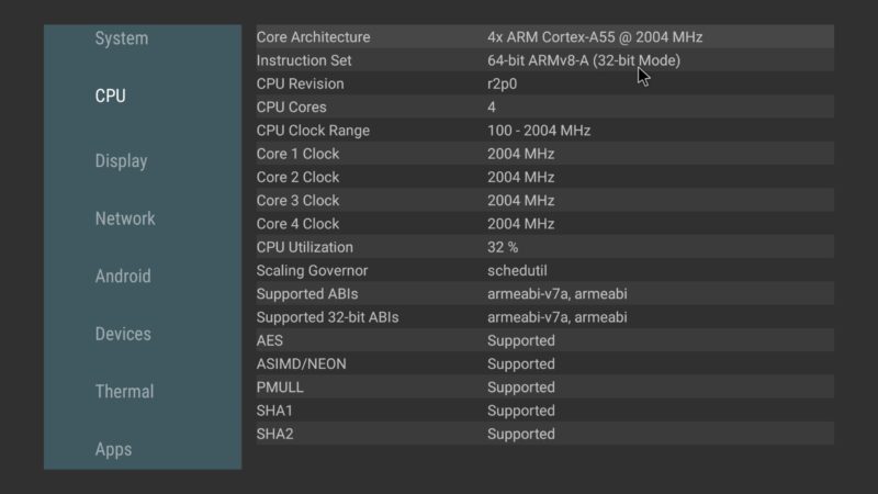 BuzzTV X5 Super Sport CPU info BuzzTV X5 Super Sport CPU info