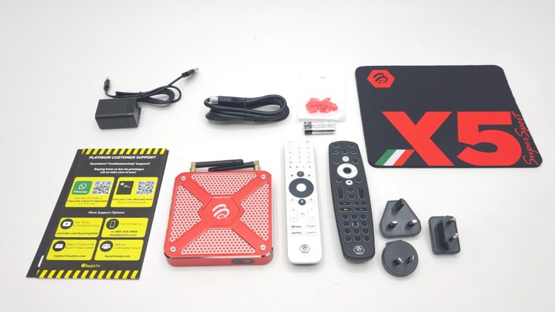 BuzzTV X5 Super Sport in the box contents BuzzTV X5 Super Sport in the box contents