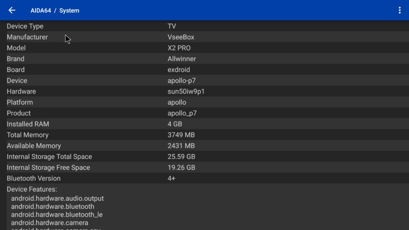 Monsterbox X2 Pro system info