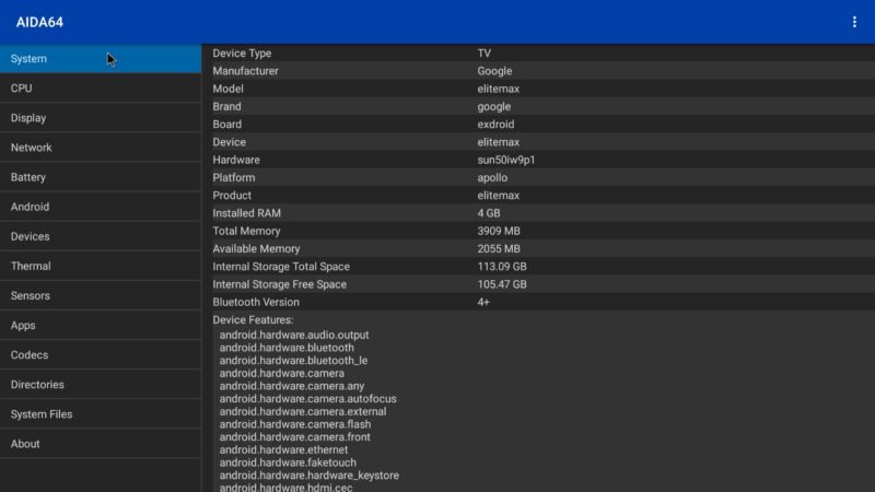 Octastream elite max system info