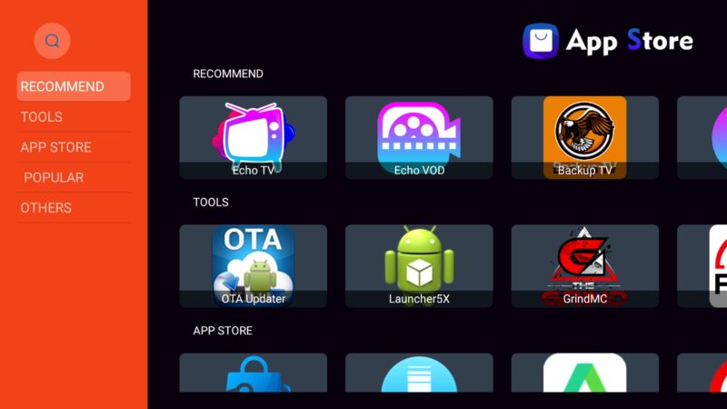 StreamX X2 MAX Live TV VOD apps