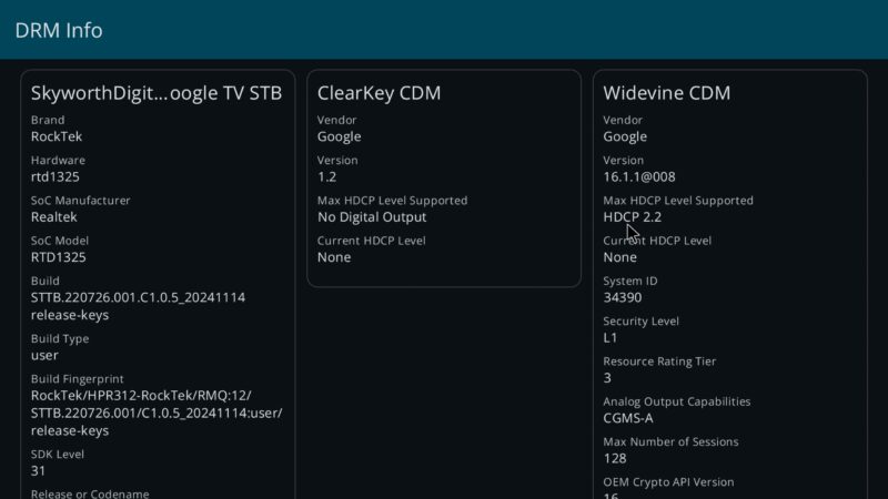 Rocktek GX1 DRM information