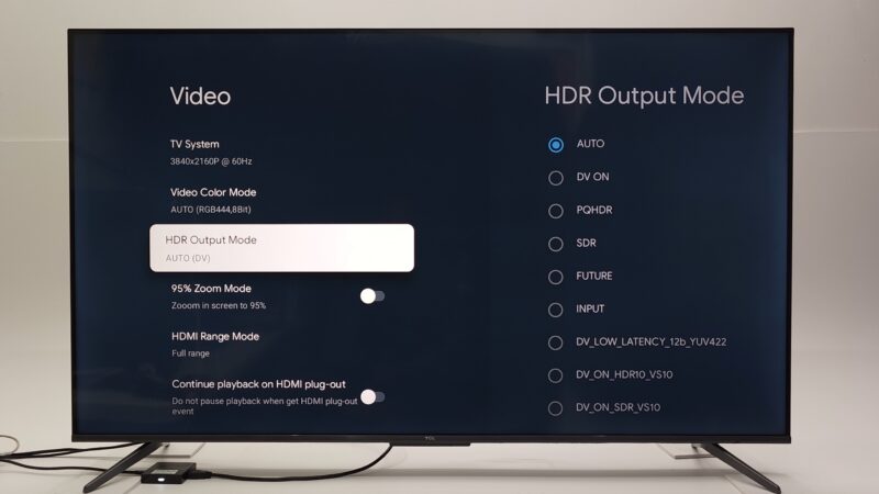 Rocktek GB1 HDR and Dolby Vision settings