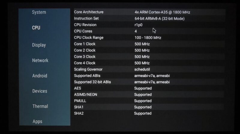 Wanbo Vali1 CPU information