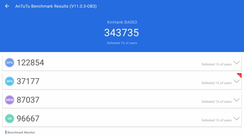 KINHANK K9 Antutu benchmark