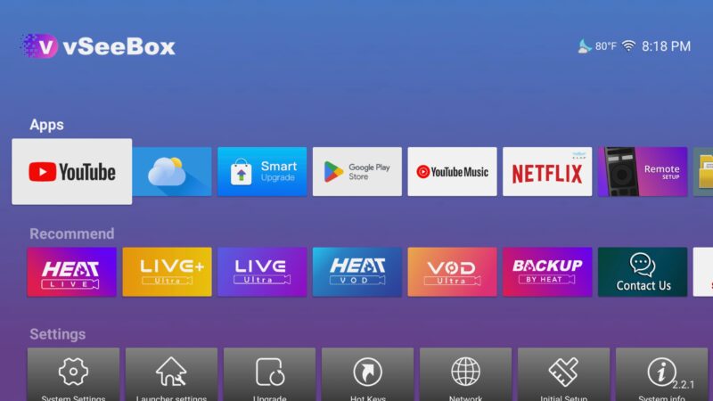 vSeeBox V6 Plus launcher vSeeBox V6 Plus launcher
