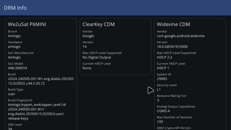 WE2USAT P6 Mini DRM info
