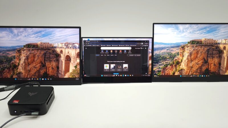 Kamrui E3B Mini PC 3 way display