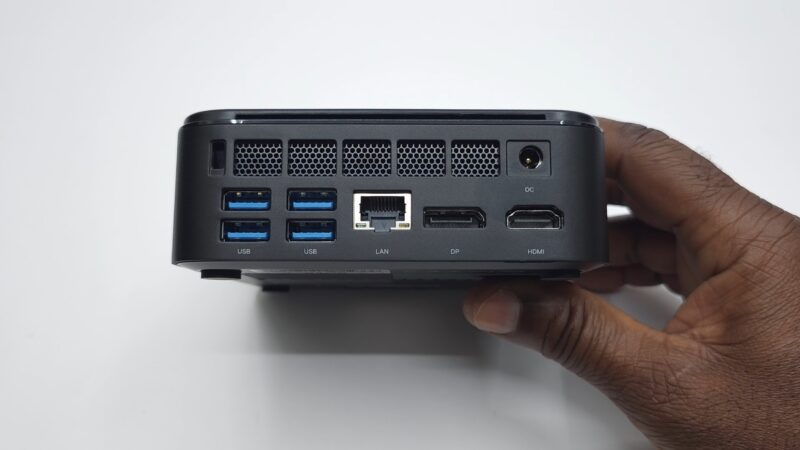 Kamrui E3B Mini PC Rear IO ports