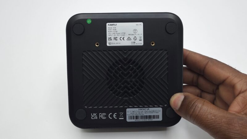 Kamrui E3B Mini PC bottom panel