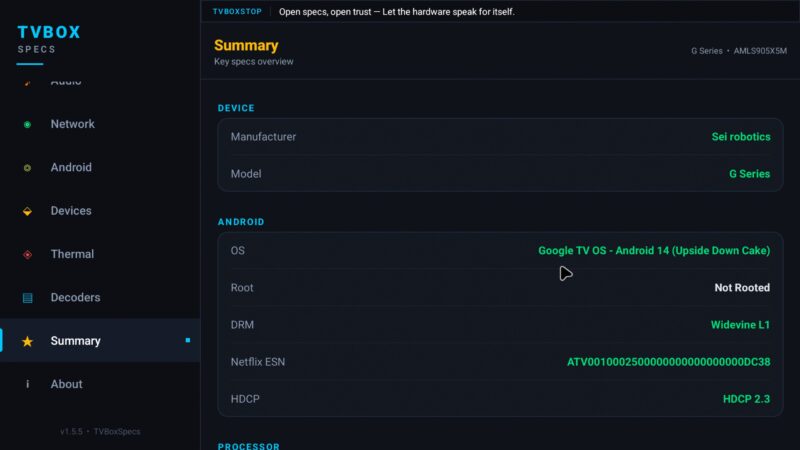 BuzzTV G Series System Info