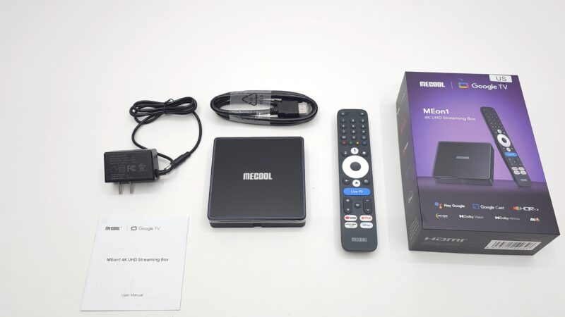 Mecool MEon1 TV box package contents Mecool MEon1 TV box package contents