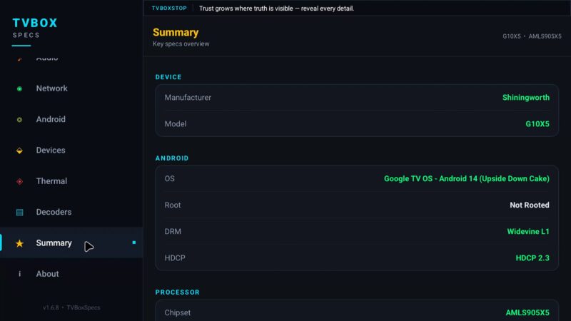 BuzzTV Classic AI system info