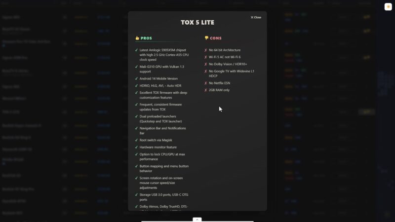 TOX5 Lite TV Box Pros and Cons TOX5 Lite TV Box Pros and Cons